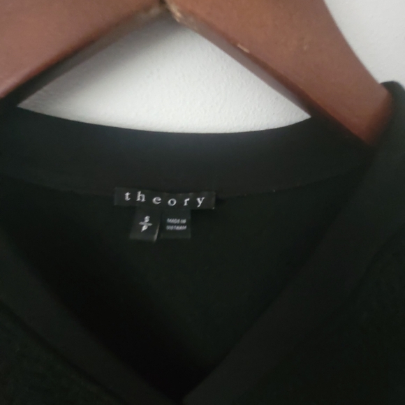 Theory Black Textured V-neck Side Zip Sweater Size Small - Picture 8 of 10